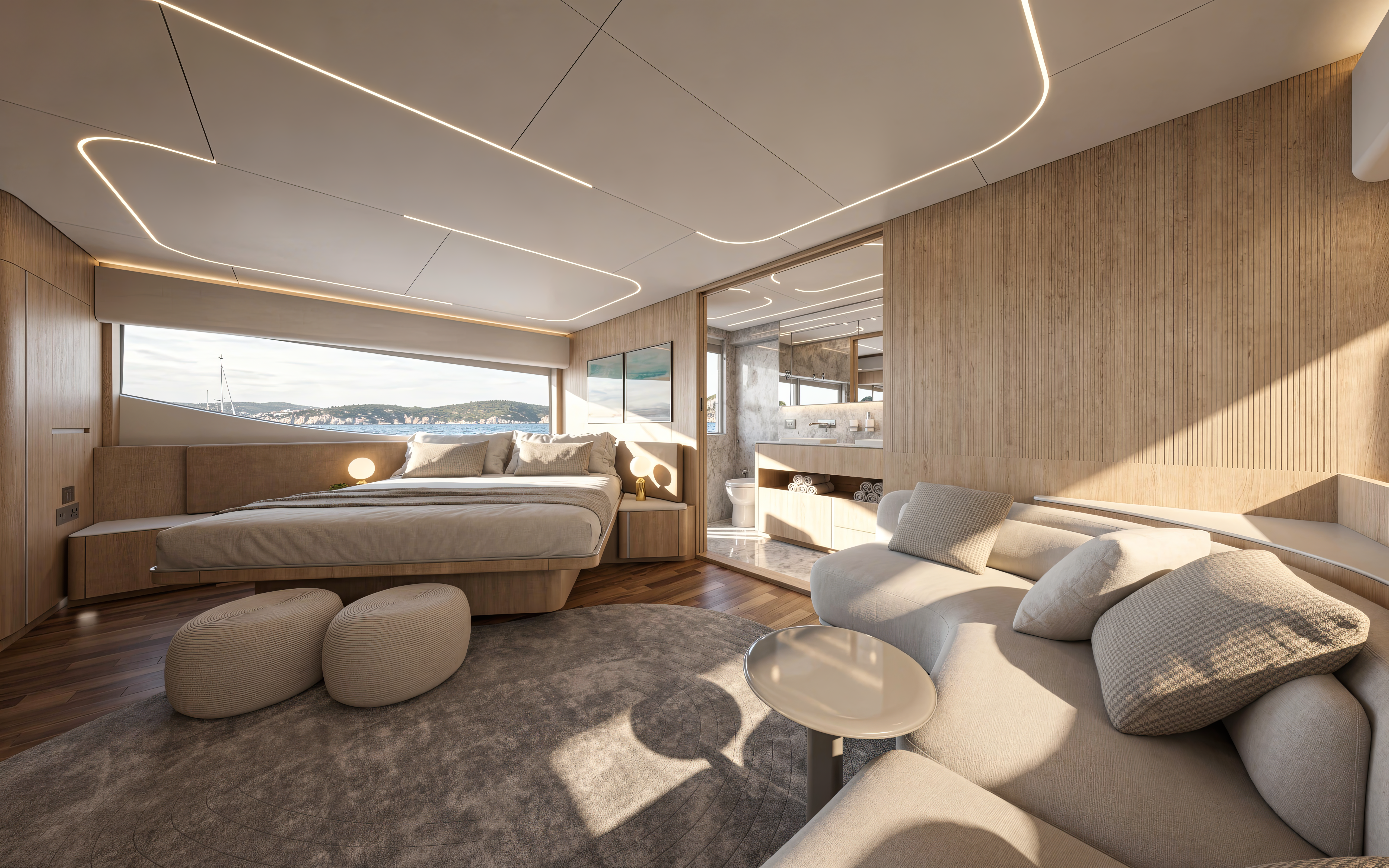 Suíte Master da Intermarine 25M — vista completa